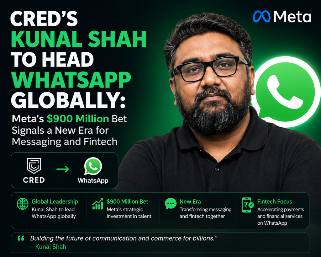 CRED's Kunal Shah to Head WhatsApp
