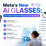Meta's new AI glasses showcasing AI-powered smart eyewear with voice assistant and wearable technology.