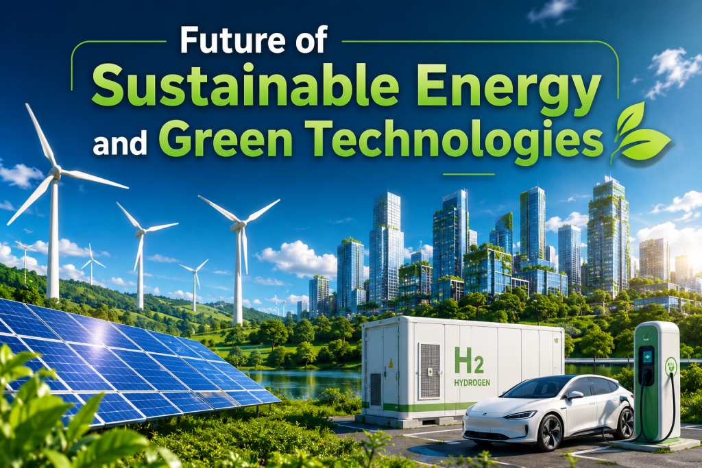 The future of sustainable energy is shaping the way people live, work, and power the world. As climate change, rising energy demand, and environmental concerns continue to grow, countries and industries are investing heavily in cleaner and more efficient energy solutions. Green technologies are no longer considered optional innovations—they are becoming essential for building a sustainable future. From renewable energy sources to smart grids and energy-efficient transportation, technological advancements are helping reduce carbon emissions while supporting economic growth. Governments, businesses, and consumers are increasingly embracing sustainable practices. Renewable energy installations are expanding across the globe, electric vehicles are becoming more common, and companies are focusing on reducing their environmental footprint. These developments are creating new opportunities for innovation, employment, and long-term economic stability. Renewable Energy Is Leading the Transition Renewable energy has become the foundation of the global clean energy transition. Unlike fossil fuels, renewable sources produce electricity without releasing significant greenhouse gases. Solar panels, wind turbines, hydroelectric systems, and geothermal plants are now generating electricity for millions of homes and businesses worldwide. Solar energy continues to experience rapid growth due to declining installation costs and improvements in photovoltaic technology. Modern solar panels generate more electricity with greater efficiency, making them suitable for residential, commercial, and industrial applications. Wind energy is also expanding significantly. Offshore wind farms, in particular, can produce large amounts of electricity because of stronger and more consistent wind conditions. Many countries are investing in offshore projects to diversify their renewable energy portfolios. Hydropower remains one of the most reliable renewable energy sources, while geothermal energy provides consistent electricity generation in regions with suitable geological conditions. Energy Storage Is Transforming Reliability One of the biggest challenges with renewable energy has always been its dependence on weather conditions. Solar panels generate electricity during daylight hours, while wind turbines require sufficient wind speeds. Energy storage technologies are solving this challenge by storing excess electricity for later use. Advanced battery systems, including lithium-ion and emerging solid-state batteries, are becoming more affordable and efficient. These storage solutions help stabilize electricity grids by supplying power during periods of high demand or low renewable generation. Large-scale battery installations are increasingly being paired with solar and wind farms, enabling utilities to deliver reliable electricity throughout the day. Future developments in battery chemistry and alternative storage technologies are expected to improve capacity, lifespan, and affordability. Smart Grids and Digital Energy Management The modernization of electricity infrastructure is another important aspect of sustainable energy. Smart grids use digital communication, sensors, and artificial intelligence to monitor electricity generation, transmission, and consumption in real time. These intelligent systems improve grid efficiency by balancing electricity supply and demand automatically. Smart meters also allow households and businesses to monitor their energy usage more accurately, encouraging energy conservation and reducing unnecessary consumption. Artificial intelligence is helping utility companies predict electricity demand, detect equipment failures before they occur, and optimize renewable energy integration. This digital transformation is making energy systems more resilient and efficient. Electric Transportation Is Accelerating Transportation is one of the largest contributors to global carbon emissions. Green technologies are transforming this sector through the rapid adoption of electric vehicles (EVs), hydrogen-powered transportation, and sustainable fuels. Electric cars are becoming increasingly affordable as battery prices decline and charging infrastructure expands. Governments are offering incentives to encourage consumers and businesses to switch from gasoline-powered vehicles to cleaner alternatives. Public transportation is also evolving, with electric buses, trains, and delivery vehicles reducing emissions in urban areas. Hydrogen fuel-cell technology is emerging as a promising solution for heavy-duty trucks, shipping, and aviation, where battery-powered systems may face limitations. Green Buildings and Energy Efficiency Sustainability extends beyond electricity generation into the design and operation of buildings. Green construction practices prioritize energy efficiency, resource conservation, and environmentally friendly materials. Modern buildings increasingly incorporate solar panels, energy-efficient insulation, LED lighting, smart climate control systems, and rainwater harvesting technologies. These features significantly reduce energy consumption while lowering operating costs. Building automation systems powered by artificial intelligence can automatically adjust heating, cooling, and lighting based on occupancy and weather conditions, maximizing both comfort and efficiency. Hydrogen and Emerging Clean Technologies Green hydrogen is gaining attention as a future clean energy solution. Produced using renewable electricity to split water into hydrogen and oxygen, green hydrogen emits no carbon during production or use. Industries such as steel manufacturing, chemical production, and long-distance transportation may benefit significantly from hydrogen-based energy systems. Researchers are also exploring carbon capture technologies, advanced biofuels, and next-generation nuclear reactors as complementary solutions for achieving net-zero emissions. Innovation in these fields continues to attract investment from governments and private companies seeking long-term sustainable energy alternatives. Challenges Ahead Despite impressive progress, several challenges remain. Renewable energy infrastructure requires significant upfront investment, and expanding electricity transmission networks is necessary to connect renewable energy projects to consumers. Critical minerals used in batteries and renewable technologies must be sourced responsibly to minimize environmental and social impacts. Additionally, workforce training and public awareness are essential for supporting the transition to a green economy. Policy consistency, international cooperation, and continued research will play vital roles in overcoming these obstacles. Conclusion The future of sustainable energy and green technologies is filled with opportunity. Renewable power generation, advanced energy storage, smart electricity grids, electric transportation, and green hydrogen are transforming the global energy landscape. As innovation continues to reduce costs and improve efficiency, sustainable energy will become increasingly accessible to individuals, businesses, and governments alike. The transition toward cleaner energy is more than an environmental necessity—it is also an economic opportunity that can create millions of jobs, improve energy security, and support long-term global development. By embracing green technologies today, societies can build a cleaner, healthier, and more resilient future for generations to come.