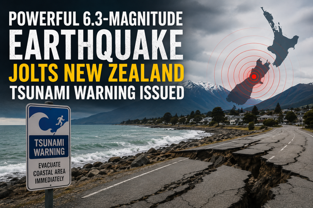 Powerful 6.3-Magnitude Earthquake Strikes New Zealand, Brief Tsunami Warning Issued